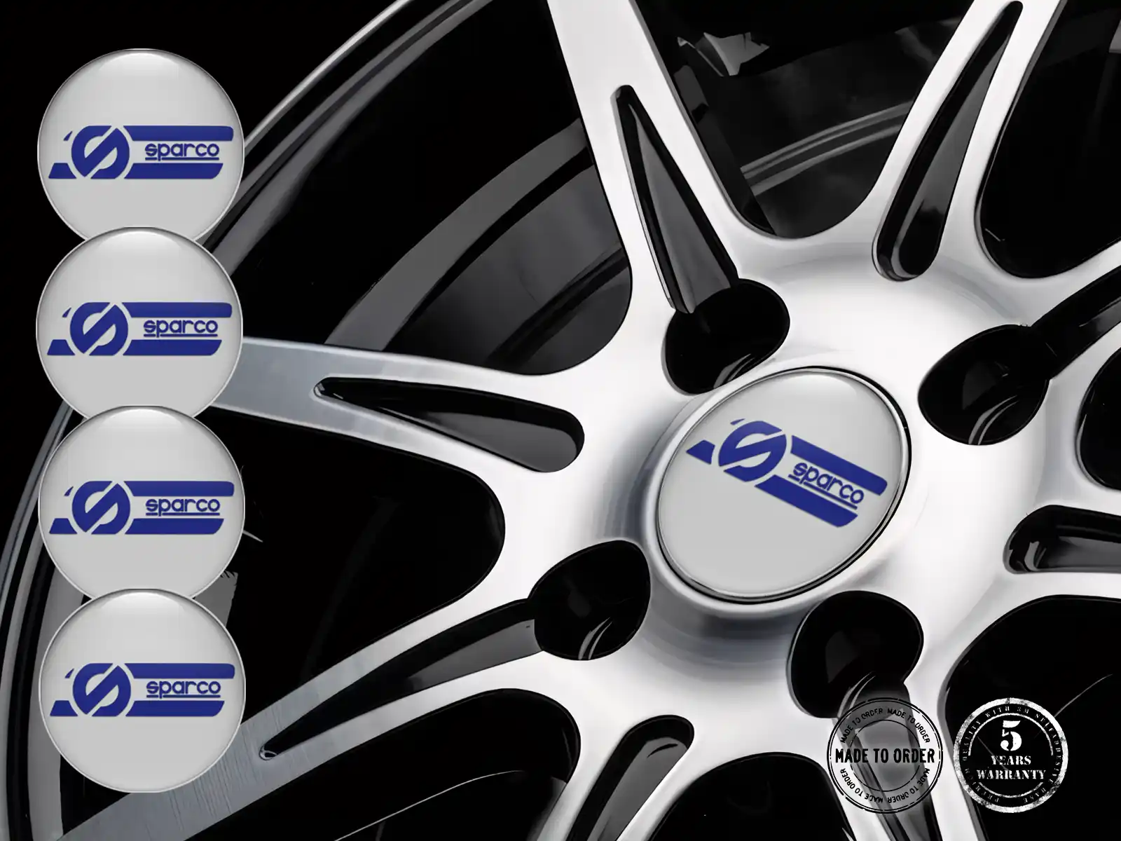 Sparco Decalcomania Cerchio Logo Etichette Silicone Pregiate
